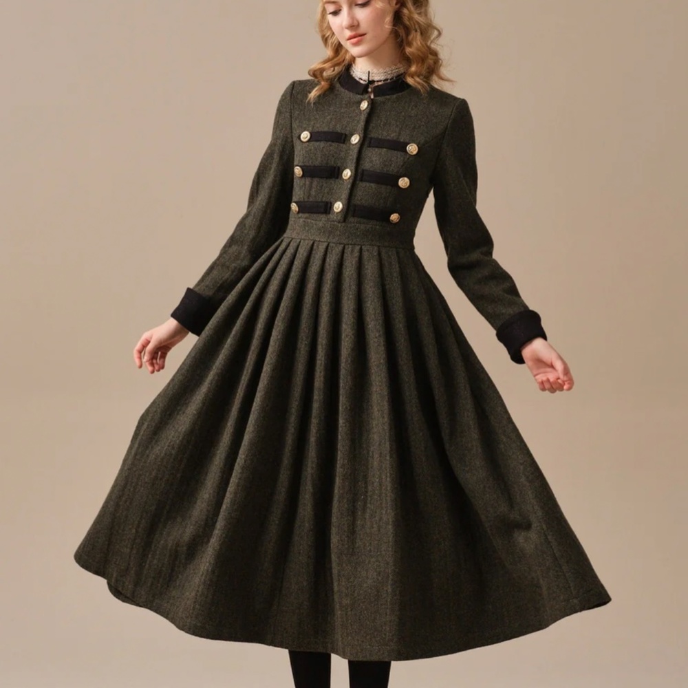 WILLOW 27 | GREEN WOOL DRESS S